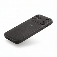 Black Personalized iPhone Case With Leather - Snap Bands