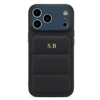 Black Personalized iPhone Leather Case - Snap Bands