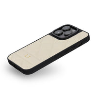 Black Stitched Leather iPhone Case - #Snap Bands#