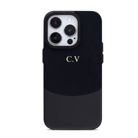Black Two - Tone Monogrammed Leather iPhone Case - #Snap Bands#