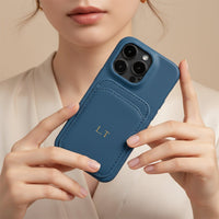 Blue iPhone Case with Card Holder - Snap Bands