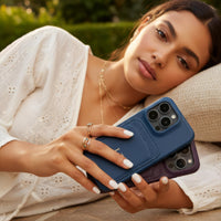 Blue iPhone Case with Card Holder - Snap Bands