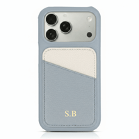 Blue iPhone Case with Card Holder Two Colors - Snap Bands