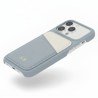 Blue iPhone Case with Card Holder Two Colors - Snap Bands