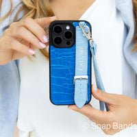Blue iPhone Case with Strap - Snap Bands