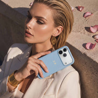 Blue Leather iPhone Case - Snap Bands