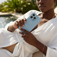 Blue Leather iPhone Case - Snap Bands