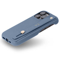 Blue Leather iPhone Case with Strap - Snap Bands