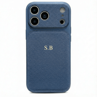 Blue Personalized iPhone Case With Leather - Snap Bands