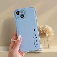 Blue Personalized Leather iPhone Case - #Snap Bands#