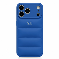 Blue Puffer Leather iPhone Case - Snap Bands