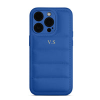 Blue Puffer Leather iPhone Case - #Snap Bands#
