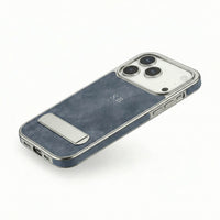 Blue Suede iPhone Case With Stand - Snap Bands