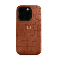 Brown Crocodile Texture Personalized Leather iPhone Case - #Snap Bands#