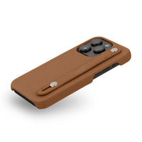Brown Elegant Textured Leather iPhone Case with Metal Accents - #Snap Bands#
