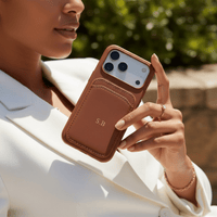 Brown iPhone Case with Card Holder - Snap Bands
