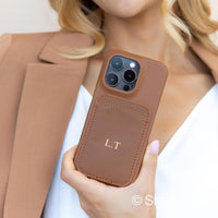 Brown iPhone Case with Card Holder - Snap Bands