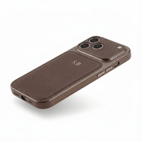 Brown Personalized iPhone Case With Leather - Snap Bands