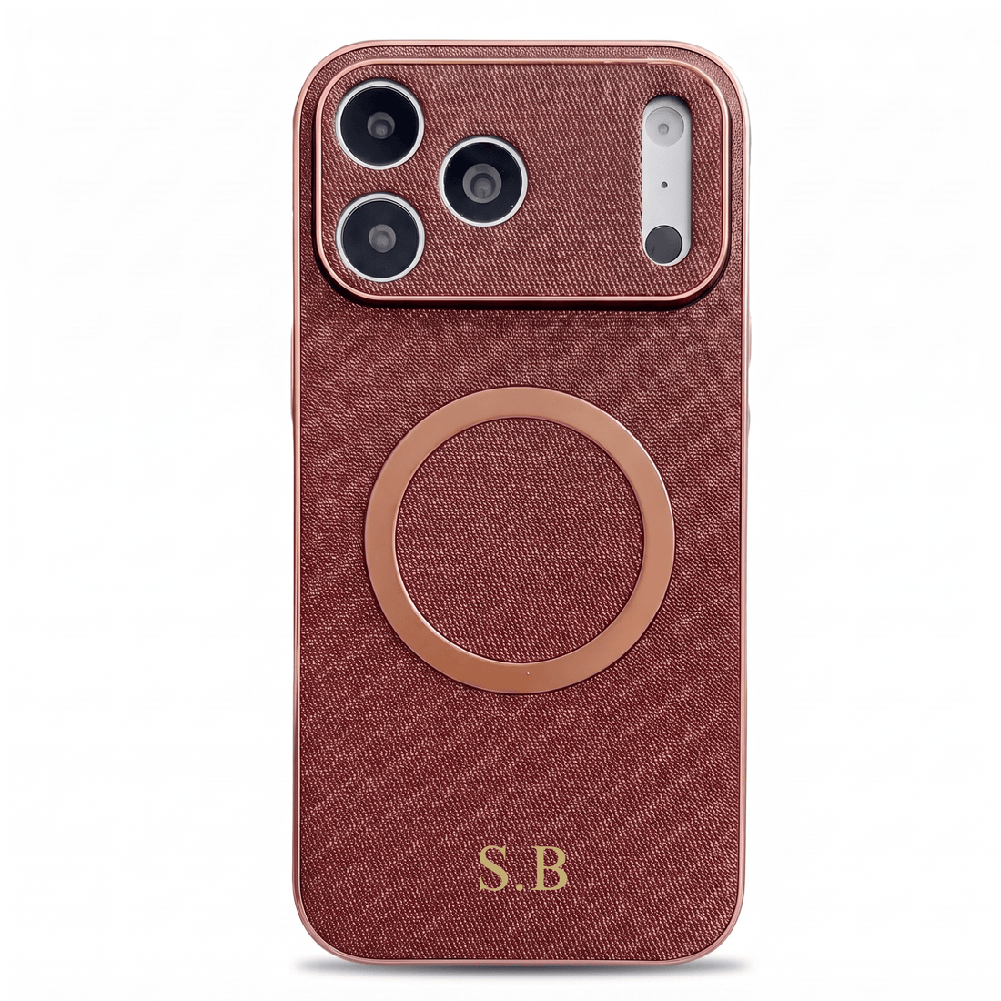 Brown Personalized Magnetic Leather iPhone Case - #Snap Bands#