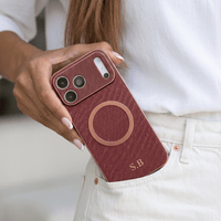 Brown Personalized Magnetic Leather iPhone Case - #Snap Bands#