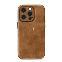 Brown Personalized Monogram Leather iPhone Case - #Snap Bands#