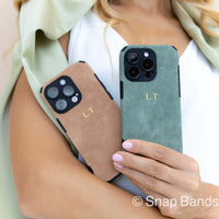 Brown Suede iPhone Case - Snap Bands