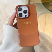 Brown Two - Tone Monogrammed Leather iPhone Case - #Snap Bands#