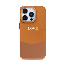 Brown Two - Tone Monogrammed Leather iPhone Case - #Snap Bands#
