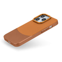 Brown Two - Tone Monogrammed Leather iPhone Case - #Snap Bands#