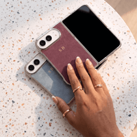 Burgundy Lambskin Leather Custom iPhone Duo Case - #Snap Bands#