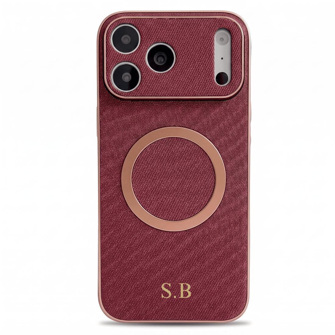 Burgundy Personalized Magnetic Leather iPhone Case - #Snap Bands#