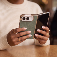 Green Lambskin Leather Custom iPhone Duo Case