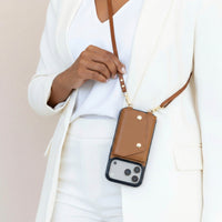 Brown Leather iPhone Case With Two Straps