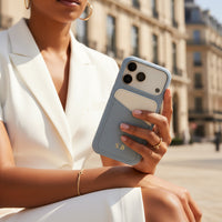 Blue iPhone Case with Card Holder Two Colors