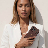 Brown Personalized Leather iPhone Case