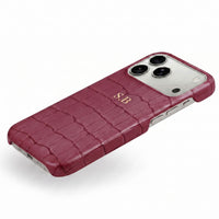 Wine Crocodile Texture Personalized Leather iPhone Case