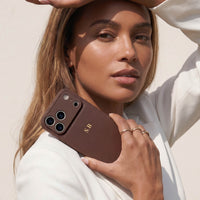 Brown Personalized Leather iPhone Case