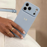 Blue Leather iPhone Case