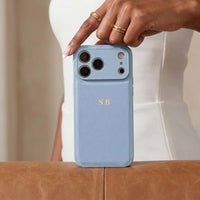 Blue Leather iPhone Case