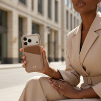 Beige iPhone Case with Card Holder Two Colors
