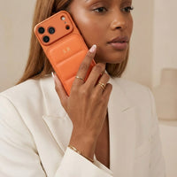 Orange Personalized iPhone Leather Case