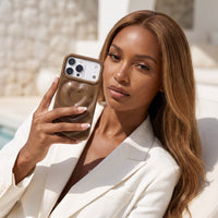 Beige 3D Heart Design iPhone Case