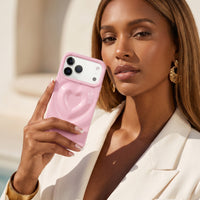 Pink 3D Heart Design iPhone Case