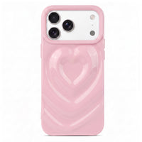 Pink 3D Heart Design iPhone Case