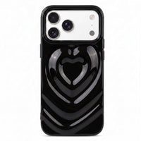 Black 3D Heart Design iPhone Case