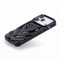 Black 3D Heart Design iPhone Case
