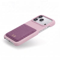 Purple Personalized Leather iPhone Case with Card Holder