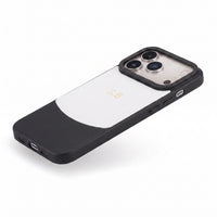 White&Black Two-Tone Monogrammed Leather iPhone Case