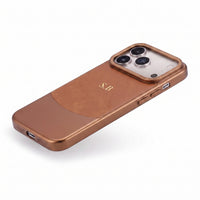 Brown Two-Tone Monogrammed Leather iPhone Case