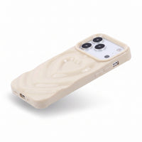 White 3D Heart Design iPhone Case